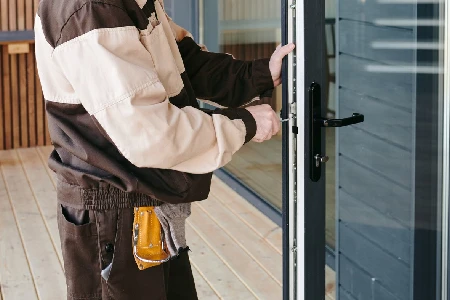 Cleaning And Polishing Glass Door Installation in Elgin, Illinois